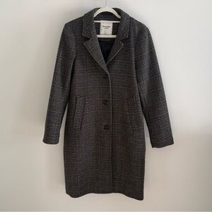 Abercrombie & Fitch Gray Plaid Dad Coat